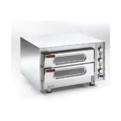 FORNO ELETTRICO PER PIZZA CAMERA DOPPIA IN REFRATTARIO PORTE IN VETRO E LUCE INTERNA Fino A 390°C