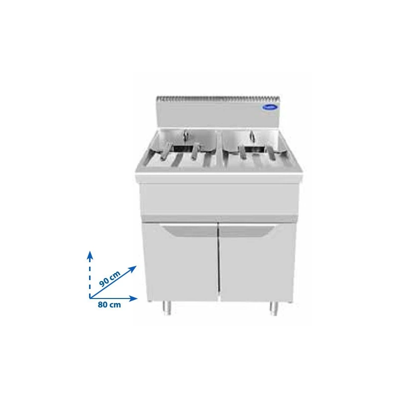 FRIGGITRICE A GAS 2 VASCHE 21L + 21L prof 90 FRIGGITRICE A GAS 2 VASCHE 21L + 21L Prof 90 -Macchine del Gusto friggitrice 2 vasche 21l21l