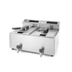 FRIGGITRICE DIGITALE DOPPIA VASCA 8+8 LITRI CON TIMER E TEMPERATURA -Macchine del Gusto friggitrice digitale doppia 8 litri 2