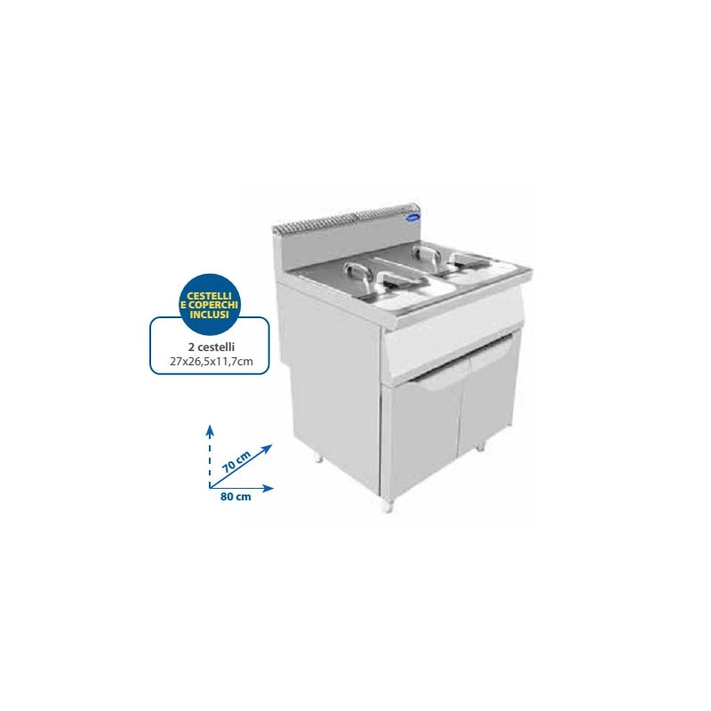 FRIGGITRICE A GAS 2 VASCHE DA 16+16 Litri FRIGGITRICE A GAS 2 VASCHE DA 16+16 Litri -Macchine del Gusto friggitrice gas 2 vasche da 16 litri 1