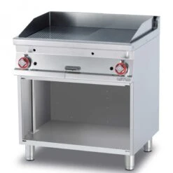 FRY-TOP 1/2 LISCIO RIGATO GAS SU MOBILE A GIORNO