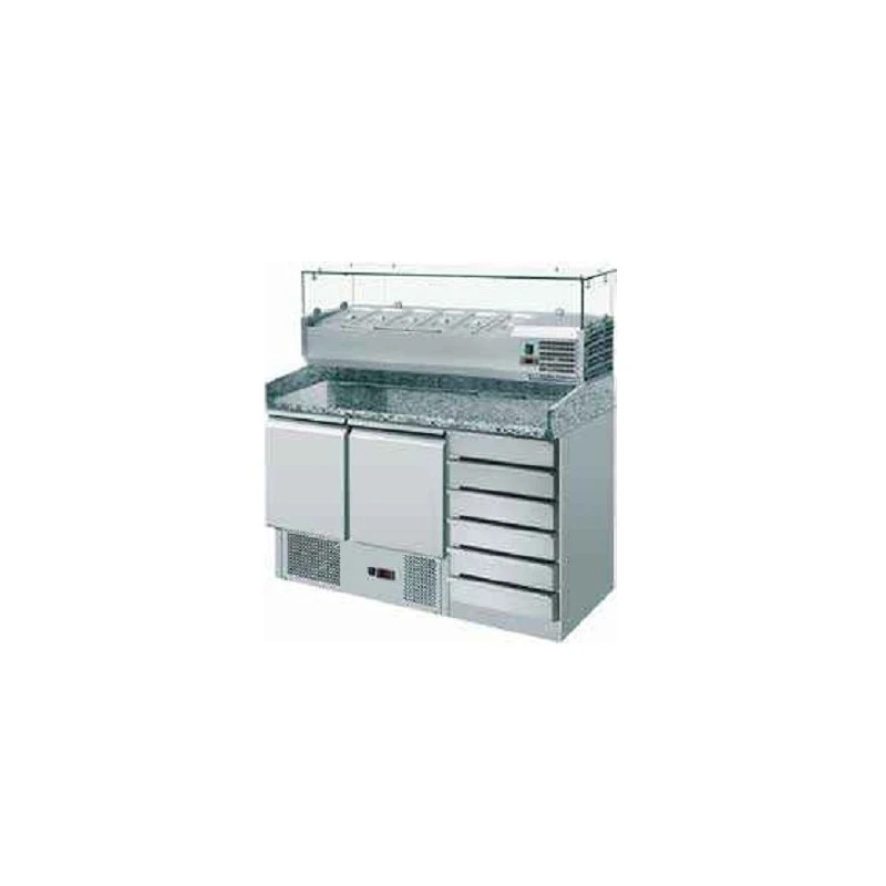 SALADETTE REFRIGERATA CON CASSETTI E VETRINETTA SALADETTE REFRIGERATA CON CASSETTI E VETRINETTA -Macchine del Gusto saladette refrigerata cassetti vetrinetta