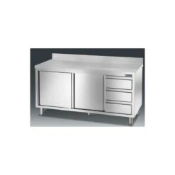TAVOLO ARMADIO CON CASSETTI A DESTRA 1800x700x850h