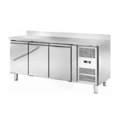 TAVOLO REFRIGERATO VENTILATO 3 Porte. Prof. 60 Cm Con Alzatina