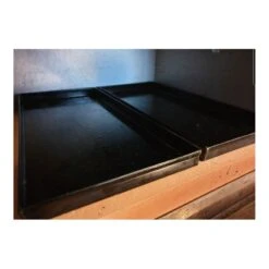 KIT MEZZE TEGLIE IN LAMIERA BLU 18x38 Cm - 4 Pezzi