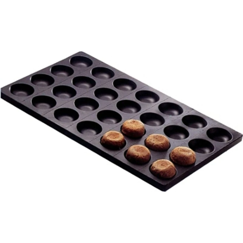 TEGLIE (5pz) CON FORME - KRAPFEN- TEFLONATE TEGLIE (5pz) CON FORME - KRAPFEN- TEFLONATE -Macchine del Gusto teglie con forme krapfen