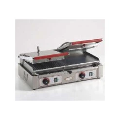 PIASTRA DOPPIA IN ACCIAIO CROMATO CON COPERCHIO